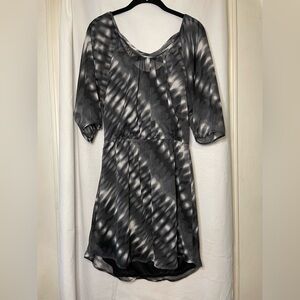 Express Black Gray & White Abstract Pattern Mini Dress w Lined Tank Dress Size M
